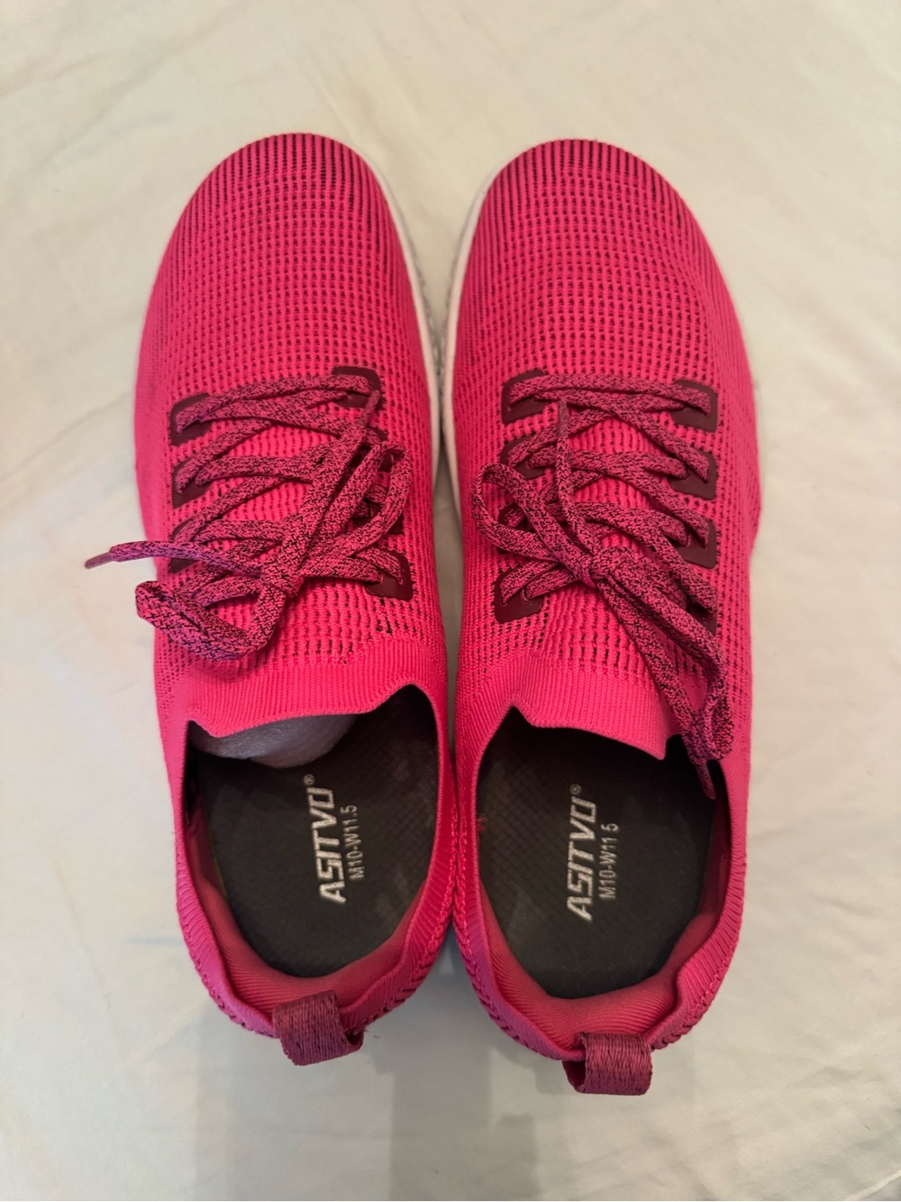 ASITVO Bright Pink Knit Lace-Up Sneakers with Extra Laces NWT